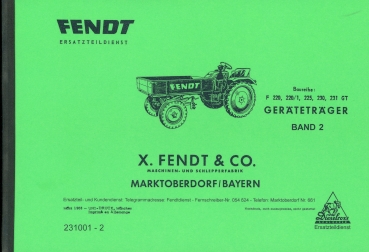 Ersatzteilliste für Fendt Typ GT 220, 220/1, 225, 230, 231, Band II